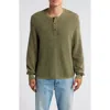 Rag & Bone Dexter Washed Organic Cotton Henley In Forest Green
