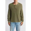 Rag & Bone Dexter Washed Organic Cotton Henley In Forest Green