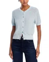 Rag & Bone Dina Short-sleeve Cardigan In Light Blue