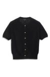 Rag & Bone Dina Short-sleeve Cardigan In Black