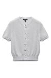 Rag & Bone Dina Short-sleeve Cardigan In Heathgry