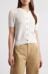 Rag & Bone Dina Short-sleeve Cardigan In Ivory