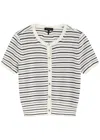 Rag & Bone Dina Stripe Short-sleeve Cardigan In Stripe