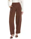 Rag & Bone Donovan Pleated Cotton Twill Wide Leg Pants In Brown