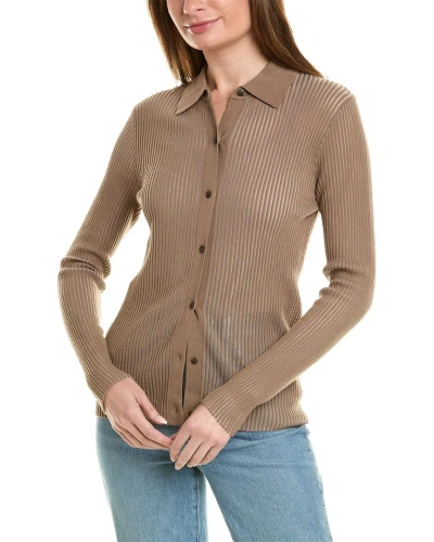 Rag & Bone Dorit Button-down Wool-blend Sweater In Brown