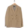Rag & Bone Double Breasted Blazer In Dark Taupe