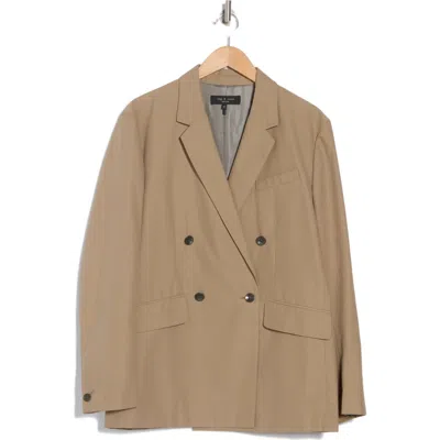 Rag & Bone Double Breasted Blazer In Dark Taupe