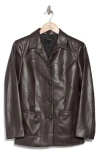 Rag & Bone Drea Faux Leather Blazer In Dark Brown