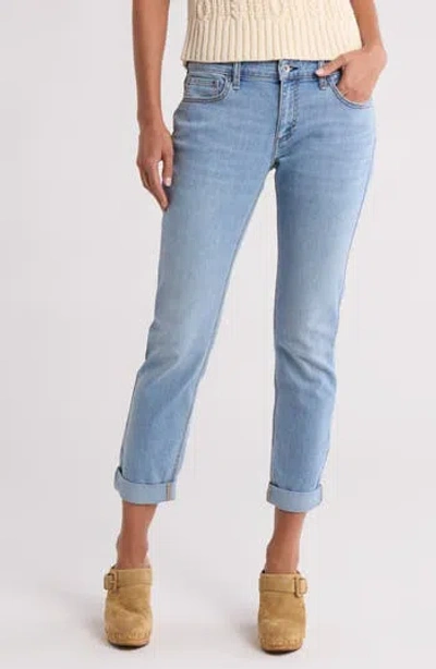 Rag & Bone Dylan Low Rise Slim Boyfriend Cuffed Jeans In Light Wash