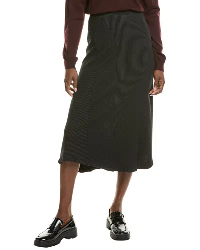 Rag & Bone Echo Rib Linen-blend Midi Skirt In Black