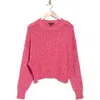 Rag & Bone Edie Open Stitch Crewneck Sweater In Pink Multi