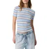 Rag & Bone Eloise Stripe Short-sleeve Tee In Light Blue Multi