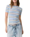 Rag & Bone Eloise Stripe Short-sleeve Tee In Light Blue Multi