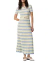 Rag & Bone Eloise Stripe Short-sleeve Maxi Dress In Green Multi