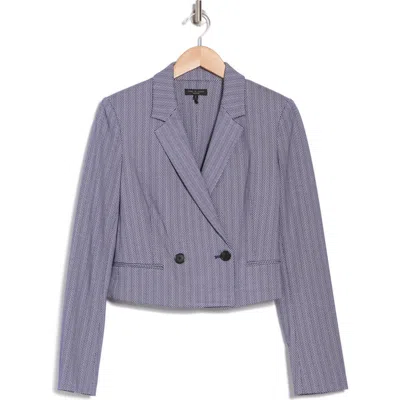 Rag & Bone Elvy Chevron Crop Blazer In Navy Multi