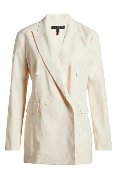Rag & Bone Emile Double-breasted Linen Blazer In Ivory