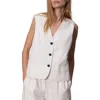 Rag & Bone Erin Striped Cotton And Linen-blend Twill Vest In White Stripe