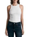 Rag & Bone Essential Ribbed Racerback Tank In White