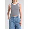 Rag & Bone Essie Rib Crop Tank In Navystrp