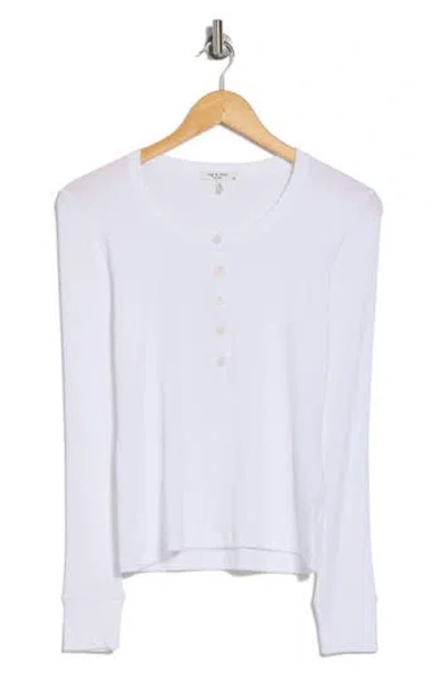 Rag & Bone Essie Ribbed Henley In White