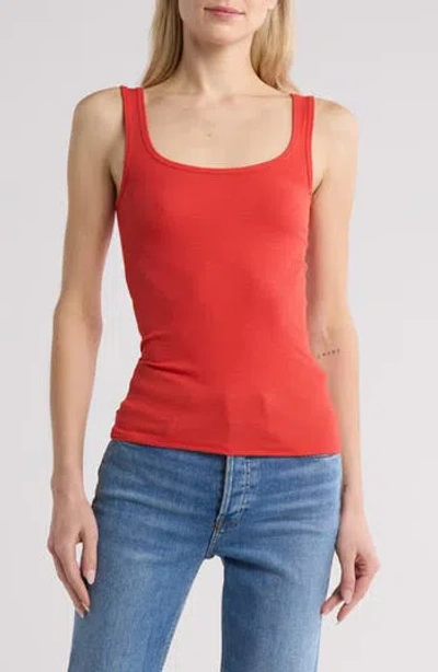 Rag & Bone Essie Scoop Neck Ribbed Tank In Poppy