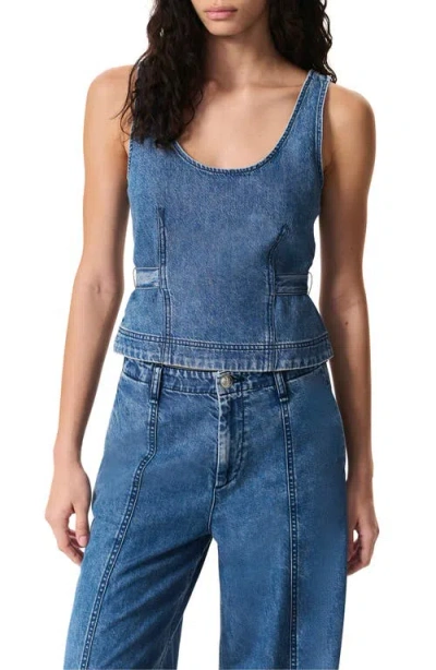 Rag & Bone Blue Ultra Featherweight Estelle Denim Top In Beekman