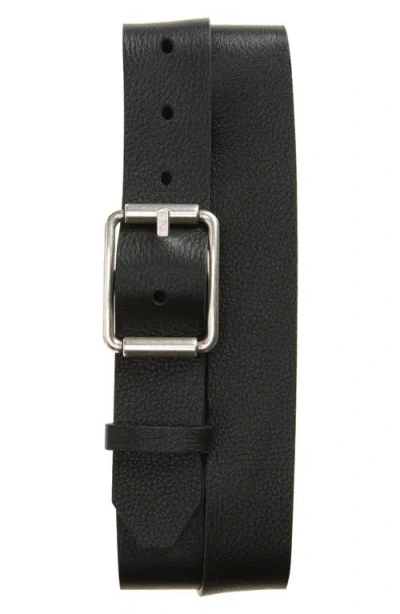Rag & Bone Evan Leather Belt In Black
