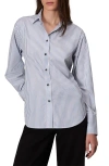 Rag & Bone Eve Stripe Tie-back Button-up Shirt In Blue Stripe