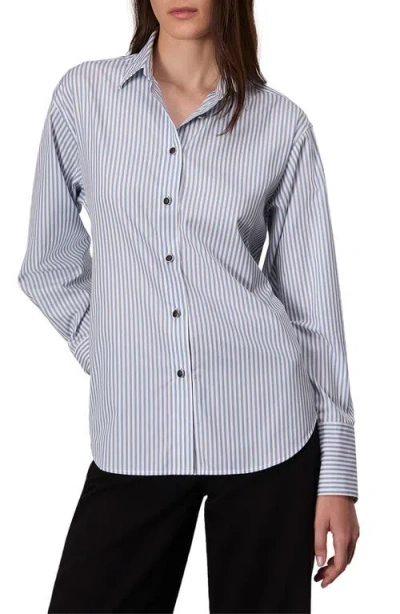Rag & Bone Eve Stripe Tie-back Button-up Shirt In Blue Stripe