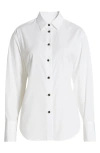 Rag & Bone Eve Tie-back Cotton Poplin Button-up Shirt In White