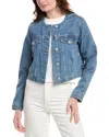 Rag & Bone Featherweight Cora Collarless Denim Jacket In Blue