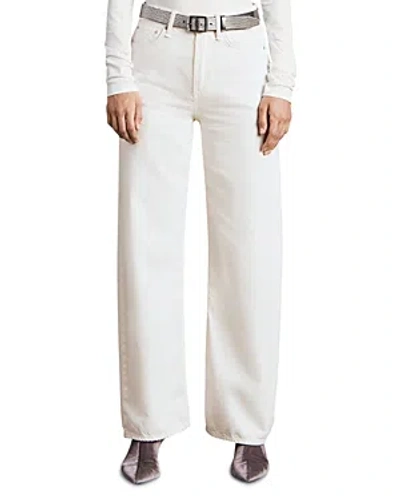 Rag & Bone Featherweight Logan High Rise Wide Leg Jeans In Ecru