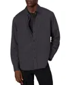 Rag & Bone Finch Textured Button Front Shirt In Black Stripe