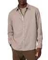 Rag & Bone Finch Textured Button Front Shirt In Khaki Stripe