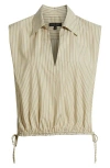 Rag & Bone Fiona Stripe Sleeveless Shirt In Beige Stripe