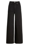 Rag & Bone Womens Logan Mid-rise Wide-leg Stretch-denim Jeans Elenna In Black