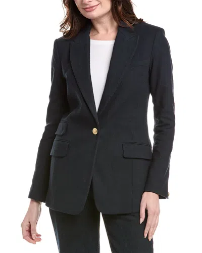 Rag & Bone Foster Linen-blend Blazer In Blue