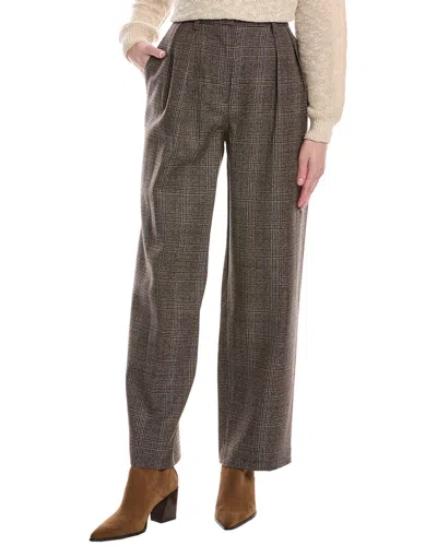 Rag & Bone Francine Italian Plaid Wool Pant In Brown