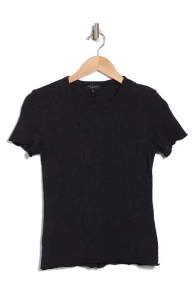 Rag & Bone Gemma Floral Jacquard T-shirt In Black