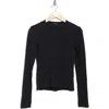 Rag & Bone Gemma Jacquard Lettuce Edge Long Sleeve T-shirt In Black