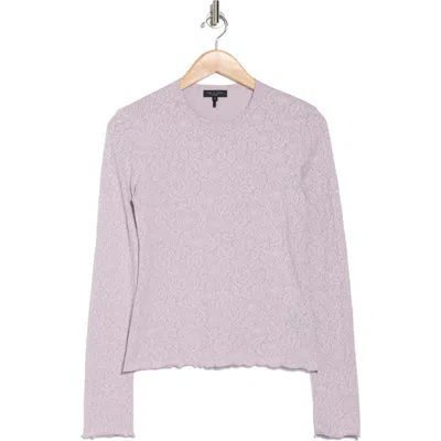 Rag & Bone Gemma Jacquard Lettuce Edge Long Sleeve T-shirt In Lilac