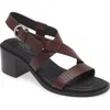 Rag & Bone Geo Block Embossed Leather Sandal In Wine Bktw Leather