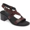 Rag & Bone Geo Block Embossed Leather Sandal In Wine Bktw Leather