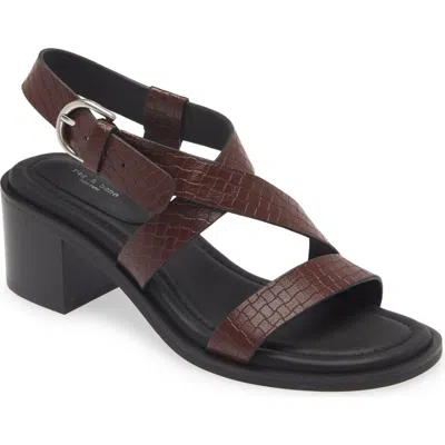 Rag & Bone Geo Block Embossed Leather Sandal In Burgundy