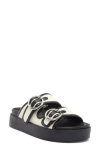 Rag & Bone Geo Buckle Platform Slide Sandal In Antique White/black