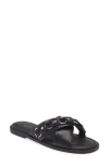 Rag & Bone Geo Chain Slide Sandal In Black Leather