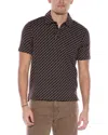 Rag & Bone Geo Print Cotton Polo In Brown