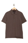 Rag & Bone Geo Print Cotton Polo In Brown