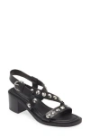 Rag & Bone Black Geo Stud Block Heeled Sandals In Black