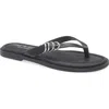 Rag & Bone Gia Leather Buckle Thong Sandals In Black